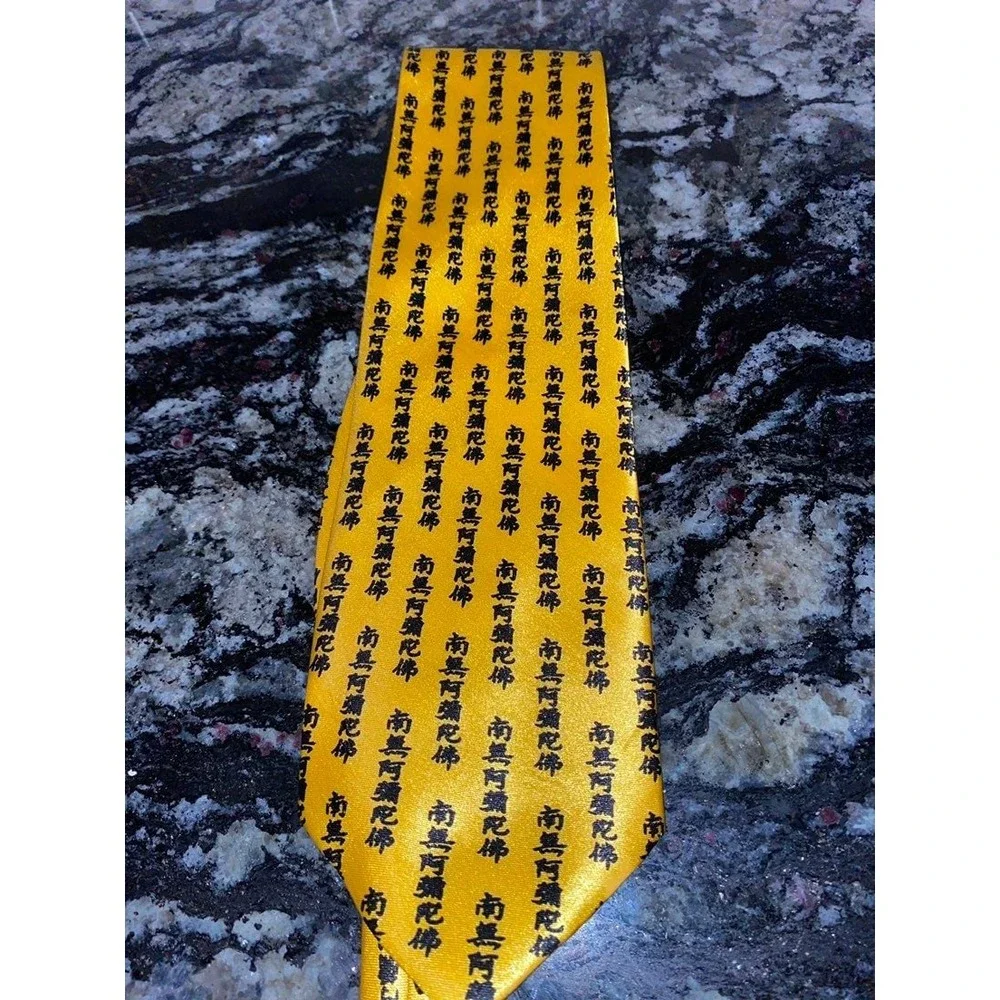 Gold City Handmade Chinese‎ lettering gold mens tie